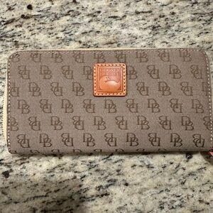 Dooney & Bourke Tan and Brown Logo Patch
